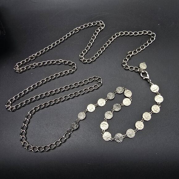 Faux Mercury Dime Belt Silver Tone Vintage Women's Accessories - Picture 6 of 6